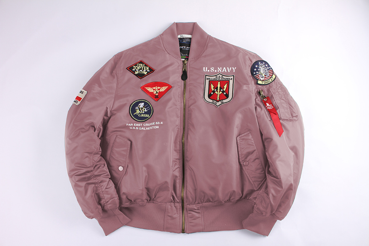 Chaqueta de piloto americano vintage de invierno hombres y mujeres de la Fuerza Aérea pareja abrigo insignia marca de moda MA1 Chaqueta de algodón acolchado