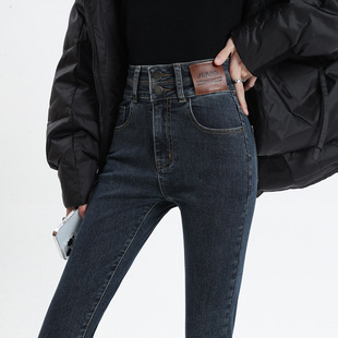 Retro Skinny Jeans Women's Spring 2024 Tight High Waist Slim Pencil Pants Design Sense Slim Long Pants