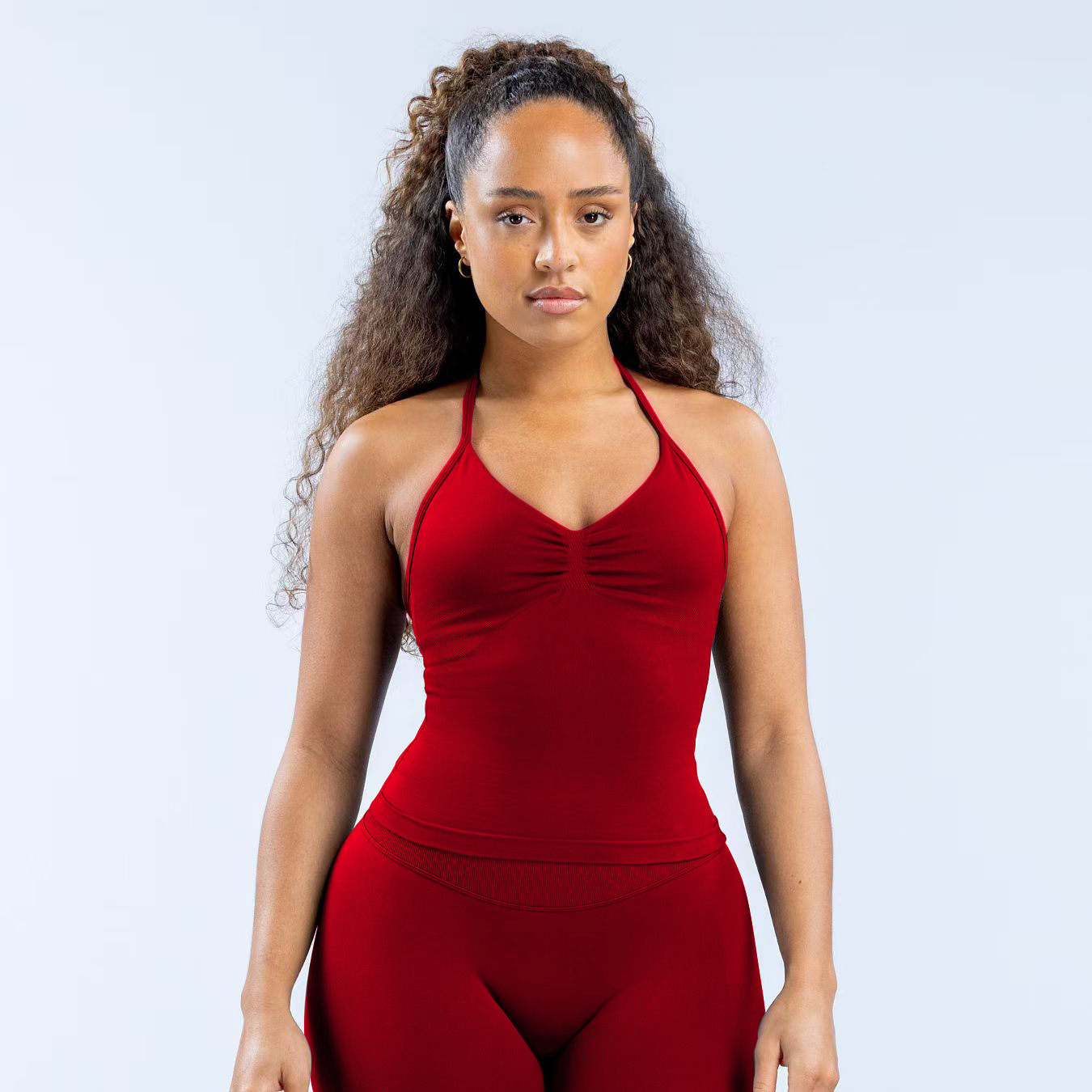 New Sports Yoga Vest Quick-Drying Halterneck Yoga Top with Chest Pad Beautiful Back Fitness Pleated Butt Lifting Shorts Suit