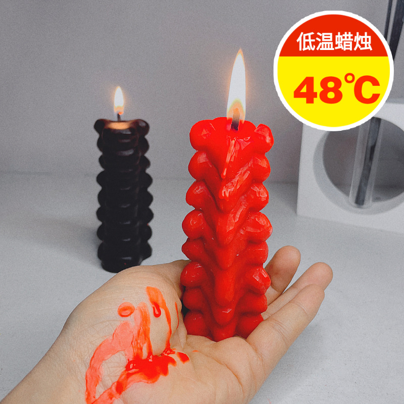 曳艷脊椎低溫蠟燭48℃防燙大豆蠟SM滴蠟男女前戲調情道具情趣蠟燭