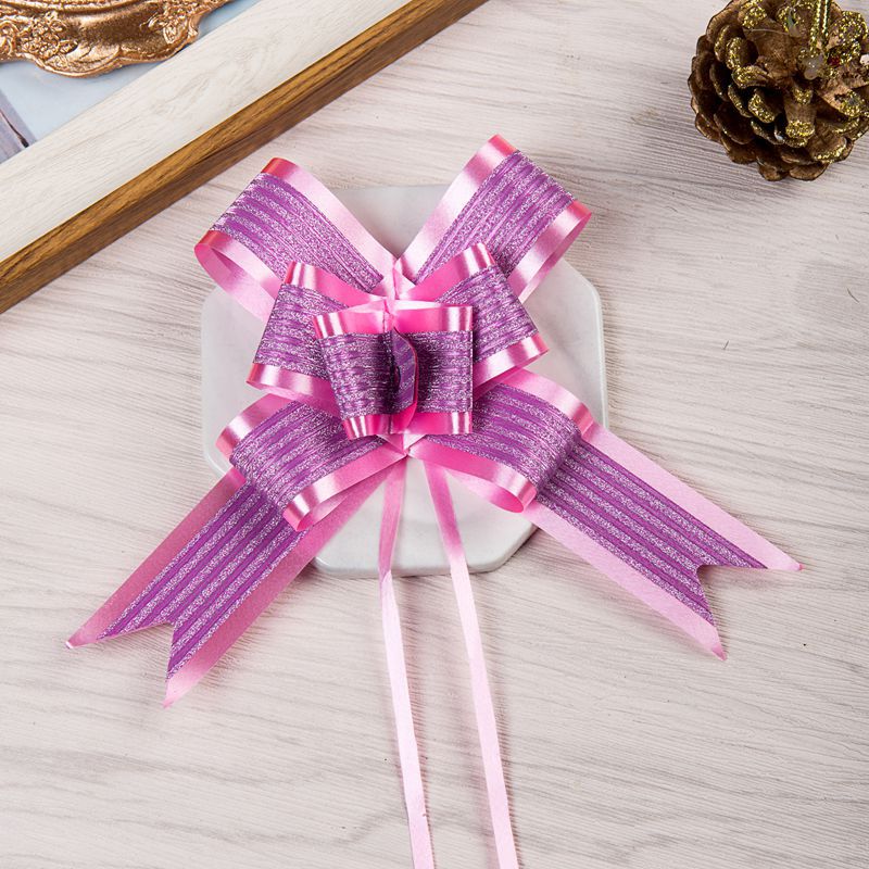 El Comercio exterior caliente-venta regalo flor embalaje material 30 medio doble capa brillo arco mano-Tirado flor cinta flor dibujo