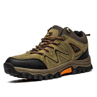 Cross-border 2025 Spring and Autumn New Low-top Lace-up Hiking Shoes Men's fleece-lined Warm Cross-country Hiking Travel Casual Shoes