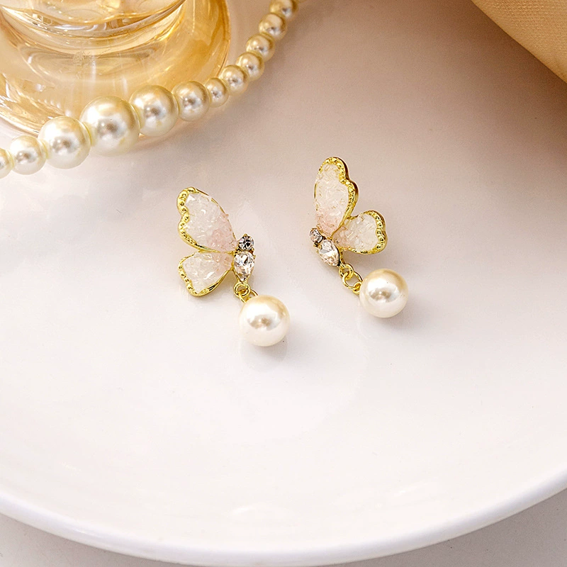 Серебряная игла, универсальные серьги из жемчуга, градиент, стиль легкой роскоши