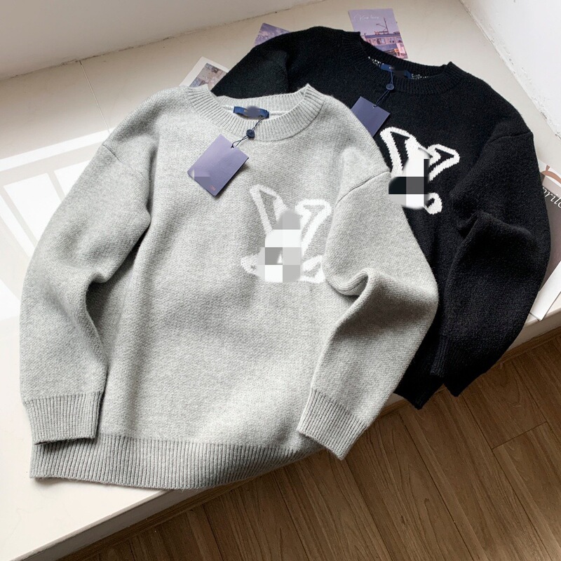 Llvjia Heavy Craftsmanship 650g Round Neck Knit Sweater Casual Versatile Unisex Sweater Ralph Lauren in Stock