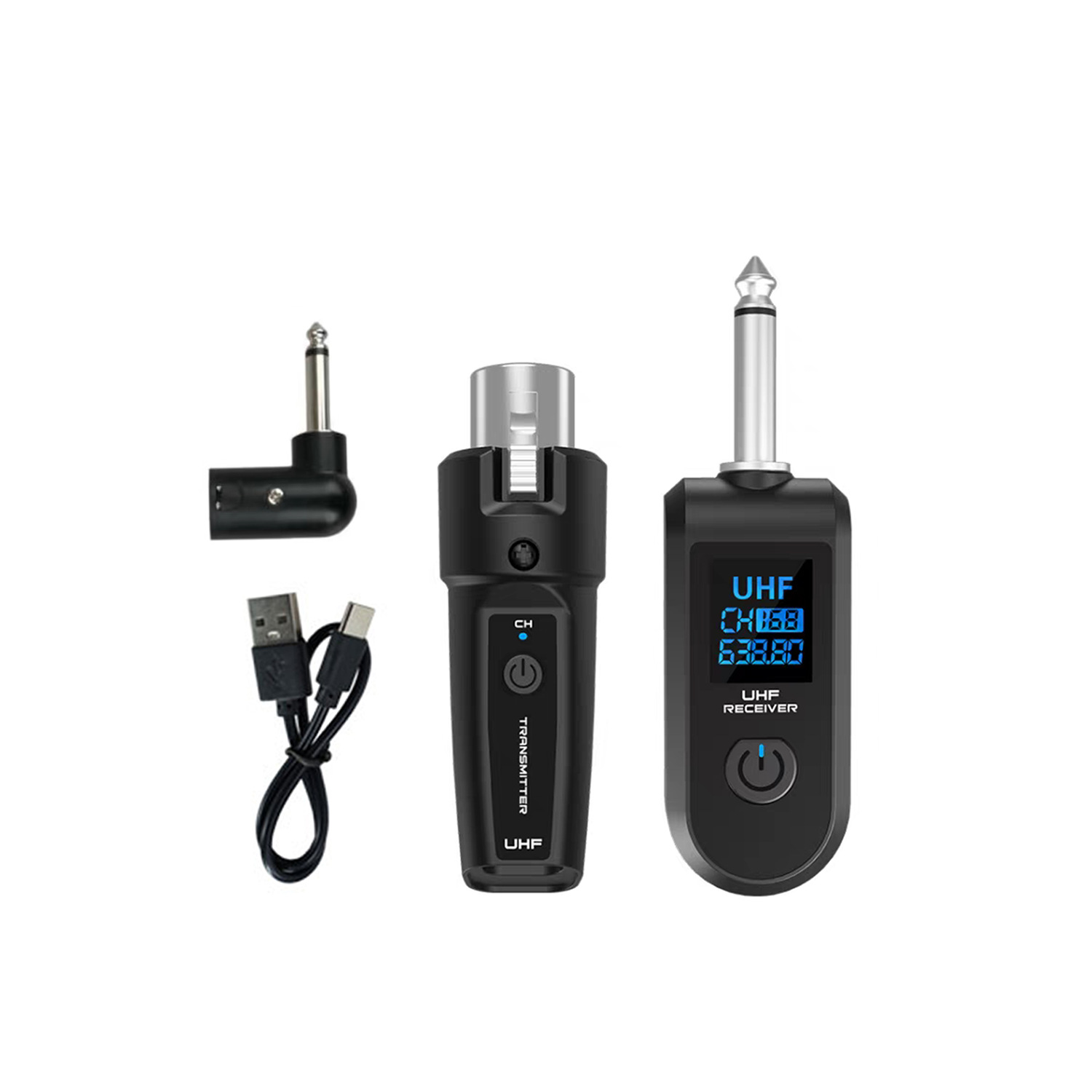 Sistema de micrófono inalámbrico de conversión por cable dinámico al por mayor, receptor de transmisión, instrumento musical, soplador eléctrico de mano, granada de guitarra