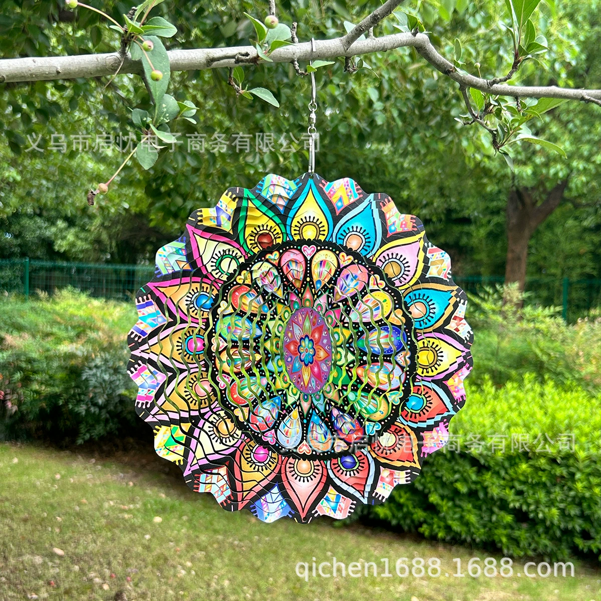 Трансграничный взрыв металлический цветной мандала ветряный спин 3D динамический вращающийся колокол декоративный металлический ветряная мельница подвеска
