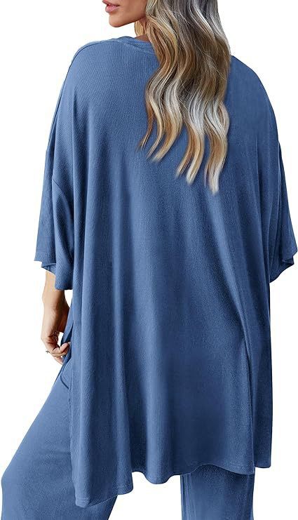618g Weight Half Sleeve Sleeve Length Spandex, Polyester Fabric Type Pant Co-ord Set Sets Type 2 Pieces Set Quantity Daily Occasion Round Neck Neckline Loose Fit Type Solid Color Pattern Summer, Spring Season Women's Gender Casual Style Daily Women's Casual Solid Color Spandex Polyester Pant Co-ord Set Pants Sets 34