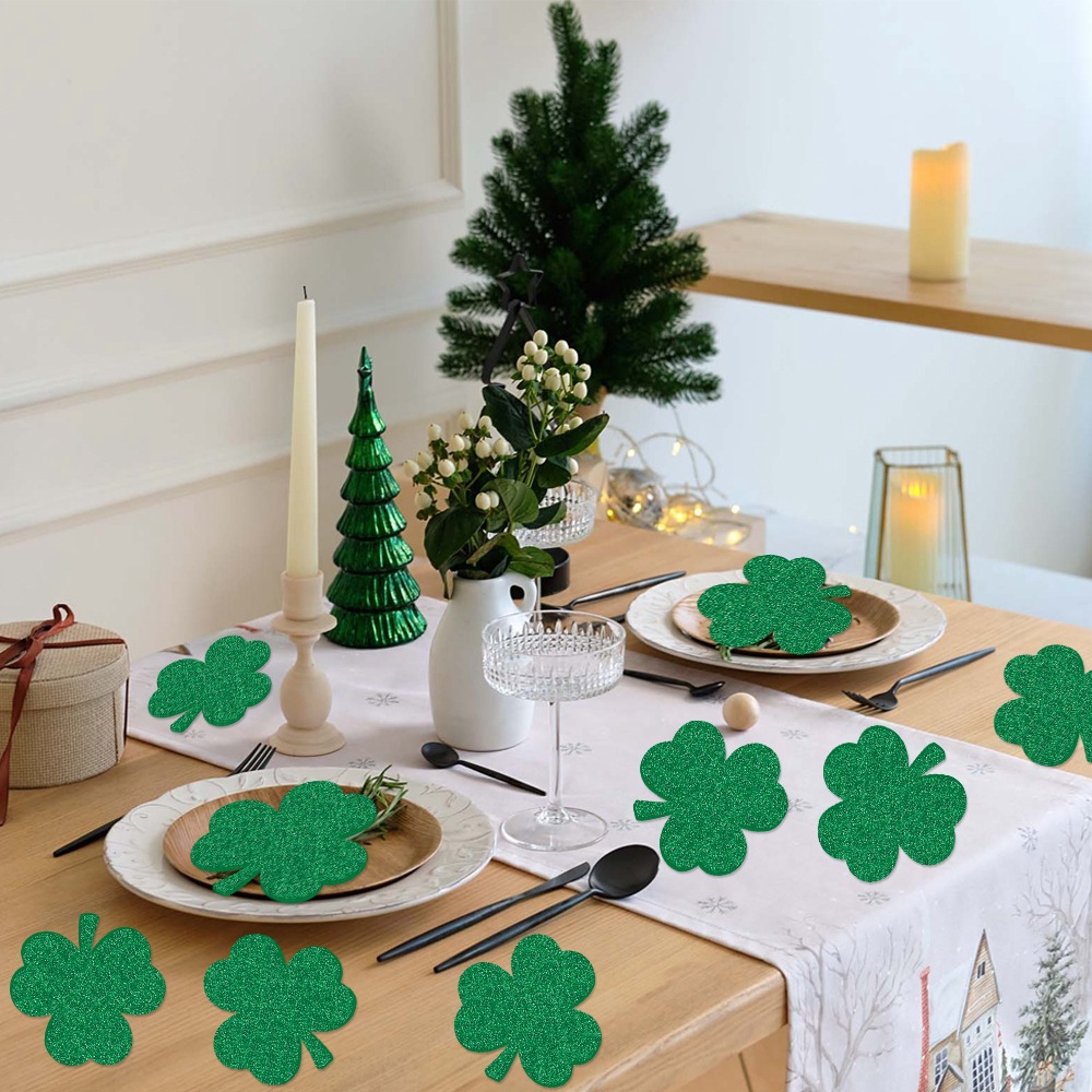 Amazon Día de San Patricio Decoración Posavasos Trébol Irish Festival Mesa Decoración Artículos de decoración