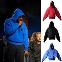 Kanye layer hoodie Kan Klain синий американский тяжелый бархатный свитер с капюшоном на улице