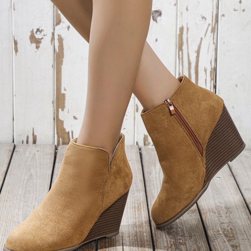 2022 Autumn and Winter New Wedge Short Boots Women's Independent Station Wish Retro Martin Boots Chelsea Boots Large Size Women's Shoes 2022 Autumn and Winter New Wedge Short Boots Women's Independent Station Wish Retro Martin Boots Chelsea Boots Large Size Women's Shoes