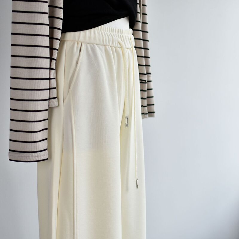 【Cotton Curved-Leg Pants】26 Autumn Women's Air Cotton Slightly Wide-Leg Sports Casual Pants Women's Curved-Leg Pants 【Cotton Curved-Leg Pants】26 Autumn Women's Air Cotton Slightly Wide-Leg Sports Casual Pants Women's Curved-Leg Pants