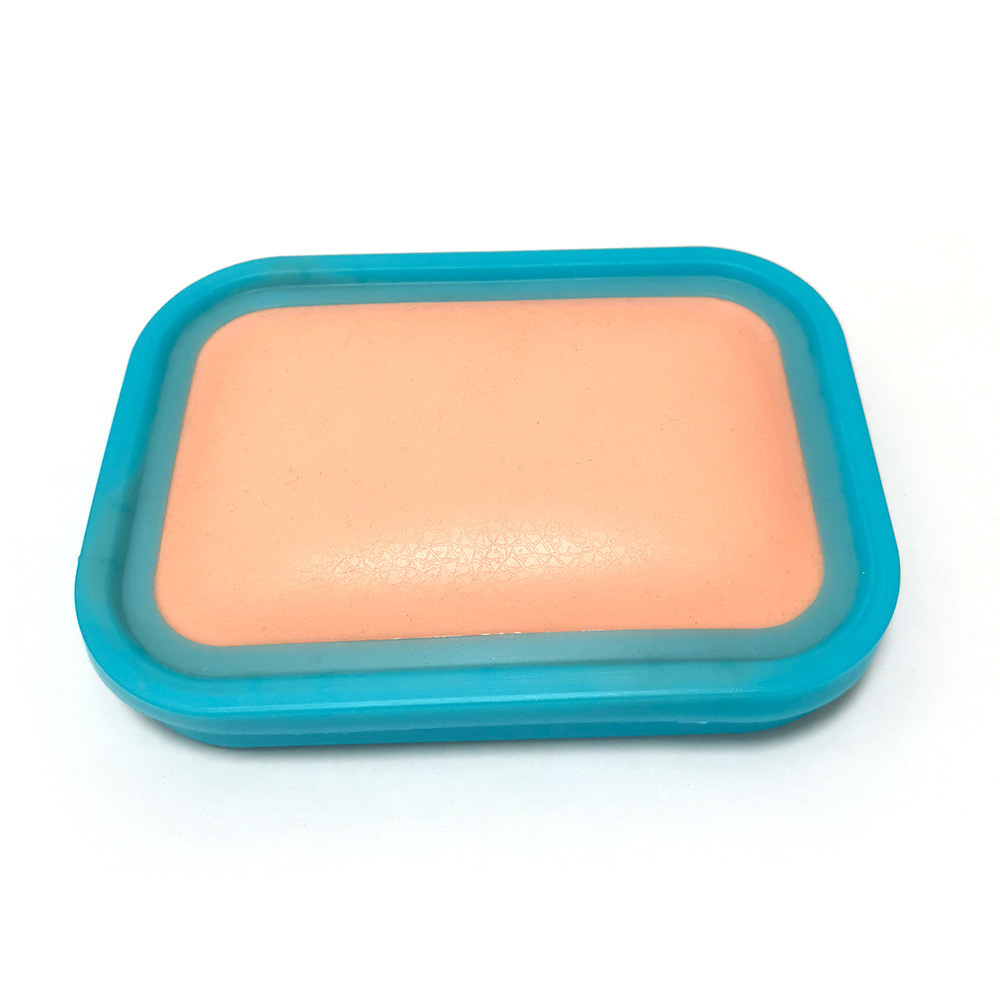 蓝色盒子针灸练习皮肤模型针灸学锻炼指力硅胶练针包包扎