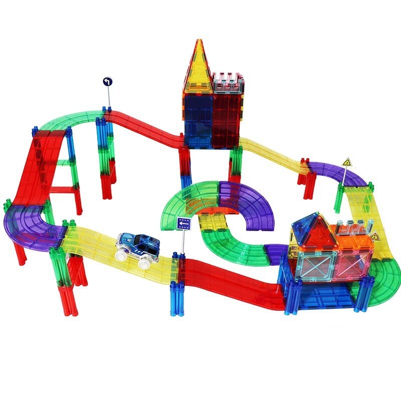 Accesorios de lámina magnética de vagón de ferrocarril complementarios de vagón eléctrico magnético de tráfico ferroviario bloque de construcción juguete de ensamblaje para niños