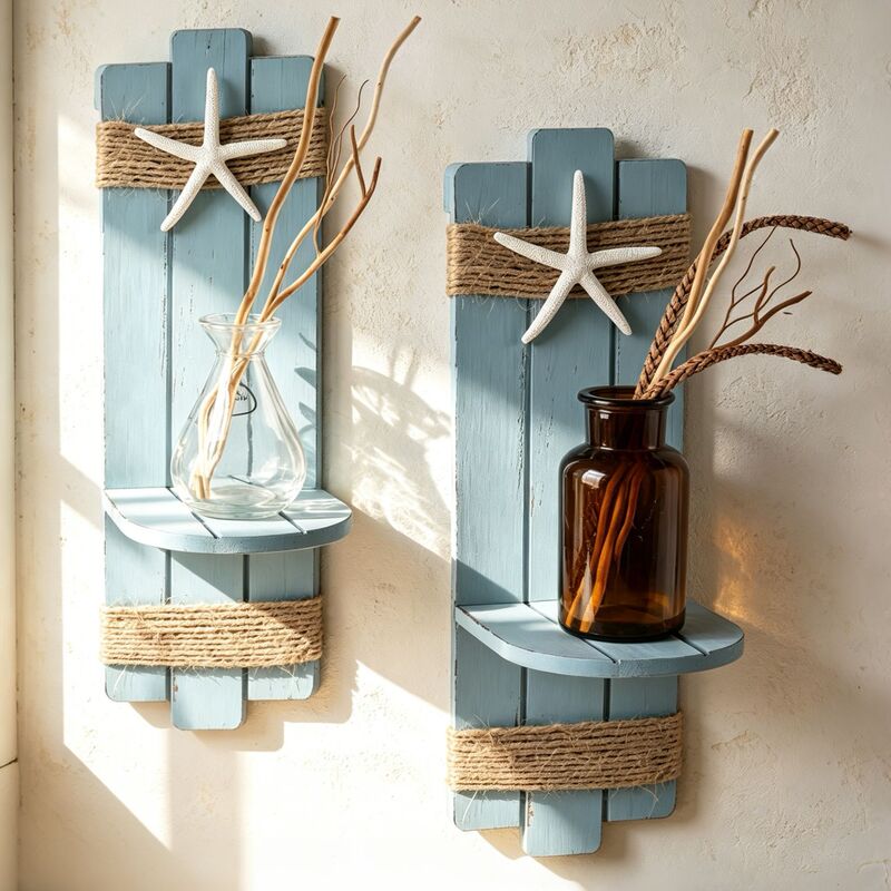 Wooden wall-mounted candle holder in starfish shape, living room wall decoration rack, beach starfish wall-mounted candle decoration Wooden wall-mounted candle holder in starfish shape, living room wall decoration rack, beach starfish wall-mounted candle decoration