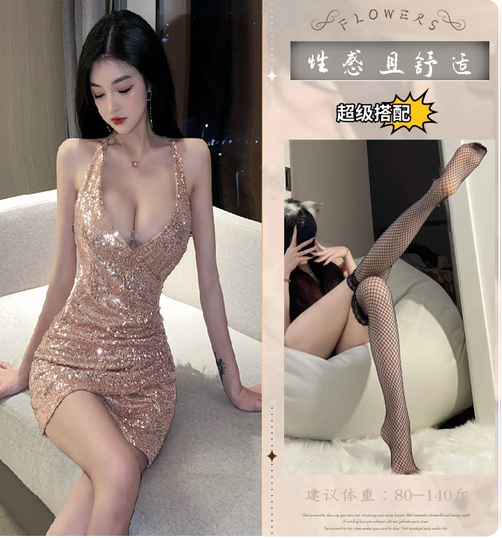 픽쳐슈트 + 블랙 망사스타킹