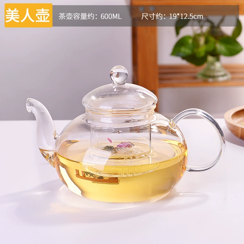 Transparent glass flavored tea, capacious teapot for home use