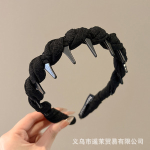 韩系蓬松高颅顶发箍女2025新款波浪带齿洗脸防滑头箍发卡发饰头饰|undefined