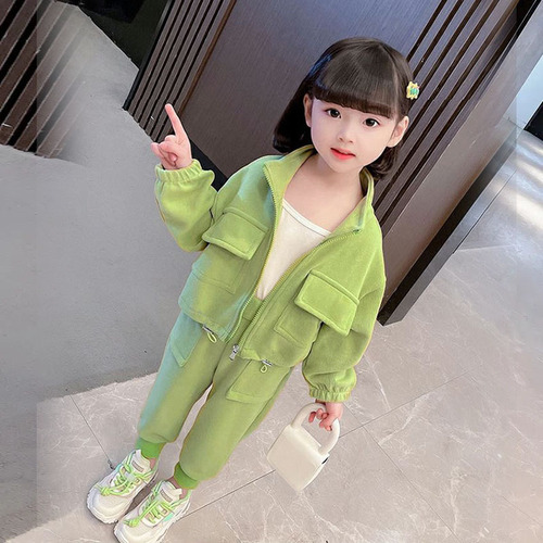 Children's Set 2024 Spring and Autumn Casual Outfit Trendy Two-Piece Set for Little Girls Fashionable Baby Clothes