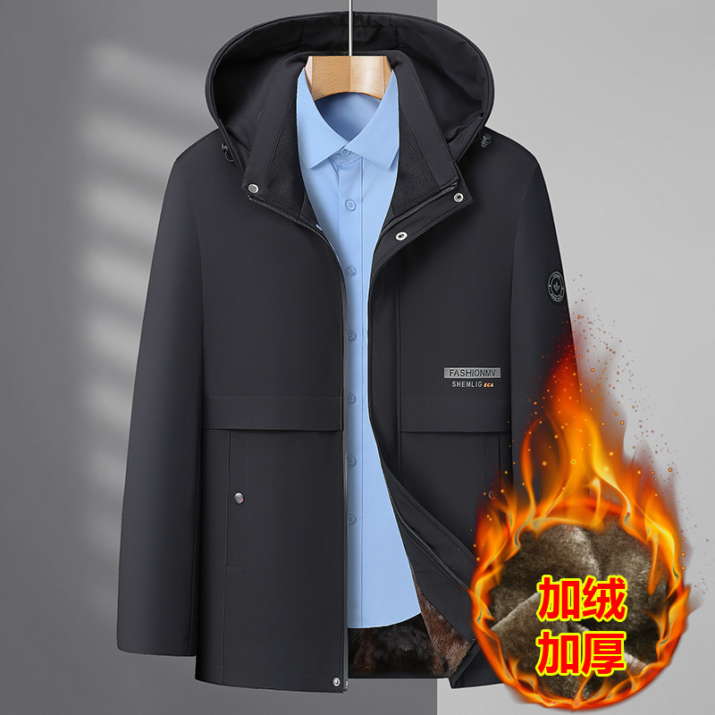 Chaqueta Acolchada de Algodón para Hombre de Poliéster Engrosado para Invierno