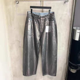 高版本高品质现货AC家新款刷腊牛仔裤时尚百搭OS宽松版型男女同款