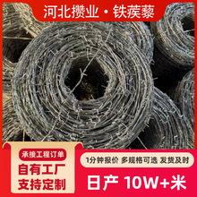 跨境刺绳铁蒺藜带刺铁丝防护网学校围墙防爬刺绳双股镀锌钢丝刺丝