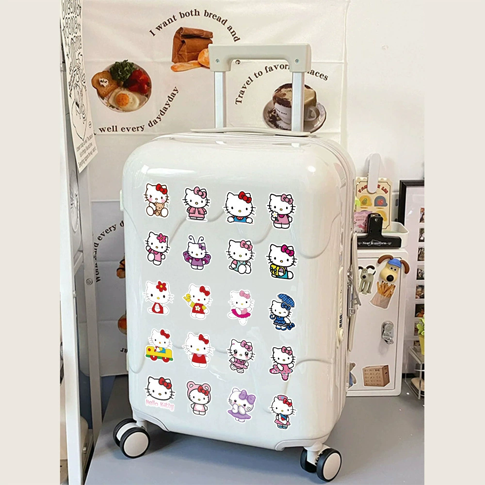 Водонепроницаемый набор наклеек (Hello Kitty), ПВХ, 50 шт, по 4–6 см, яркие цвета