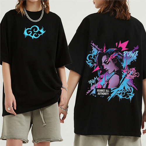 Eurocode cotton T2025ShirtsT-ShUnisex-NeckOHarajukuAnimeCaitlynArcane