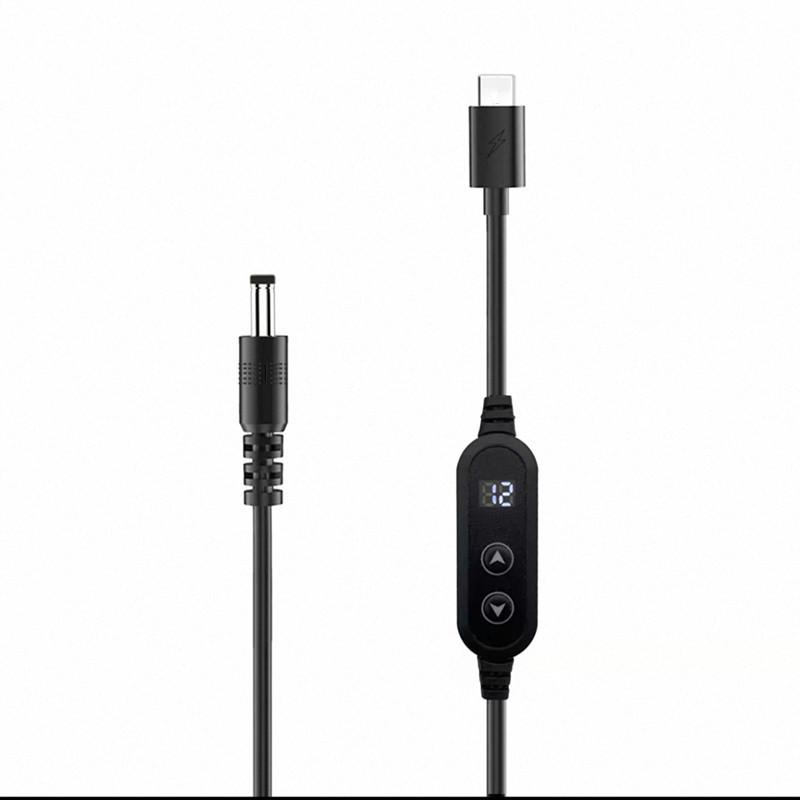 Type-C转DC诱骗线多功能12V15 20V双按键可调压PD快充直流电源线