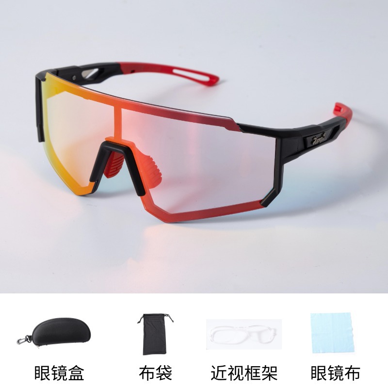 검은 색과 빨간색 프레임-눈부신 빨간색 렌즈 지능형 색상 변경