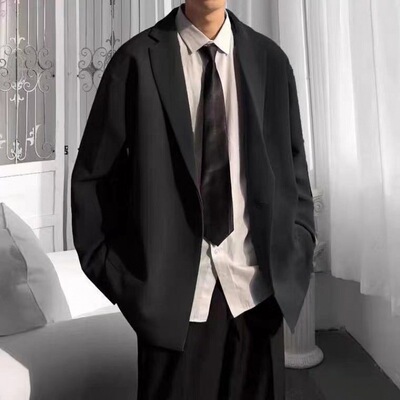 [Four piece suit]leisure time suit coat Easy Korean Edition Trend DK uniform College wind Handsome ruffian Blazer