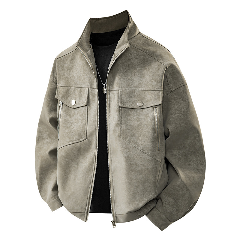 2025 Cross-Border Wholesale New Men's High-Quality Leather Jacket Trendy Casual Versatile Spring Leather Coat