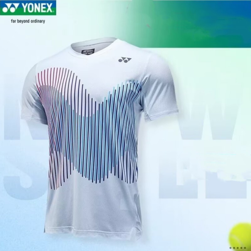 Batch of 25 New Badminton Tops for Men, Quick-Drying Breathable Short-Sleeved Team Uniforms, Competition Training Jerseys with Printing