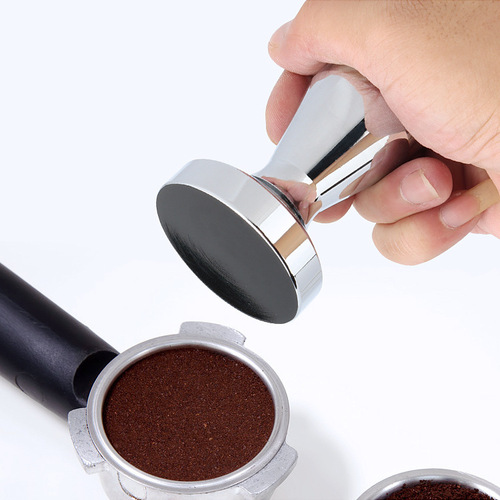 Stainless steel powder press, Italian coffee machine handle, solid coffee powder hammer, 51/53/58mm powder distributor