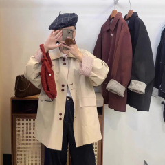 ファットmm大きいサイズ春秋ミドル丈韓国風ルーズカジュアルスタイルウインドブレーカー高級感肉感防風ジャケット