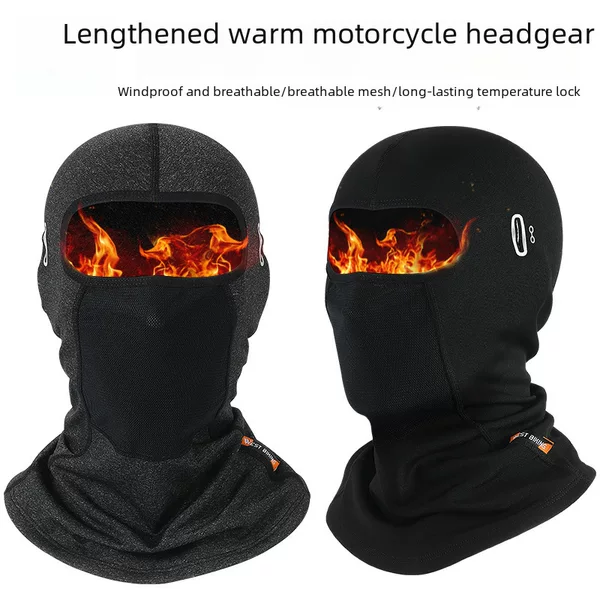 Winter Windproof Warm Headgear Fleece with Glasses Holes Motorcycle Racing Helmet Lengthened Headgear Bicycle Mask