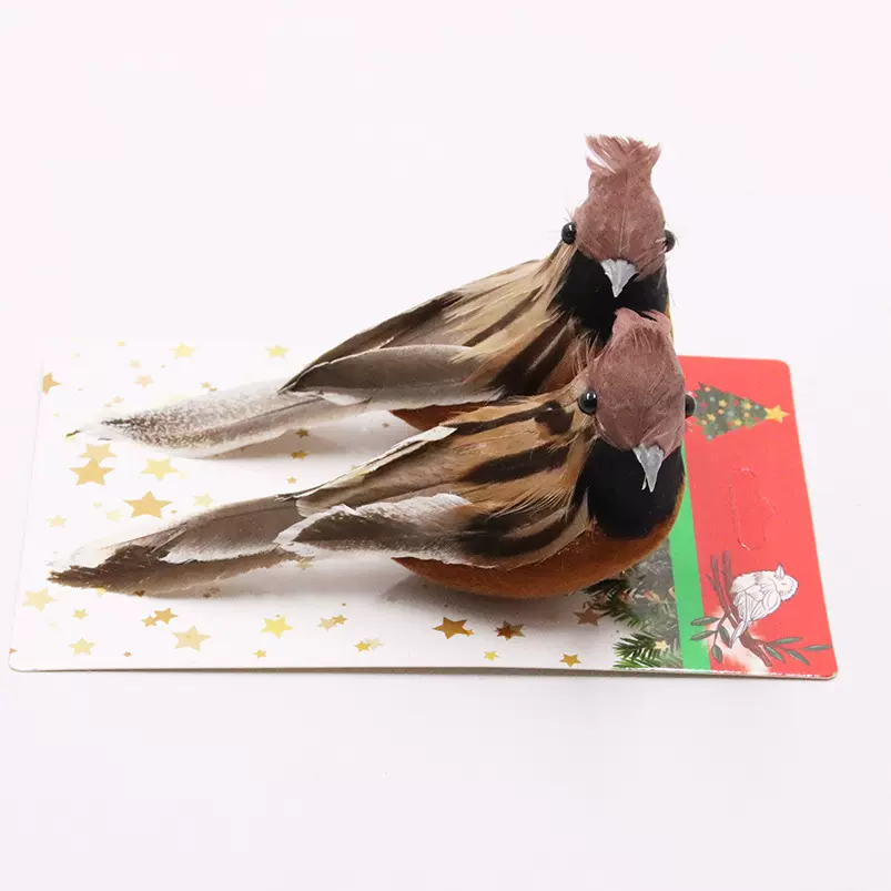 新款仿真麻雀仿真羽毛对鸟泡沫植绒小鸟家具摆件庭院园林装饰道具