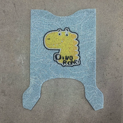 Electric vehicle foot mat seat cover waterproof non-slip foot - yellow-dinosaur-yadi-m50-m