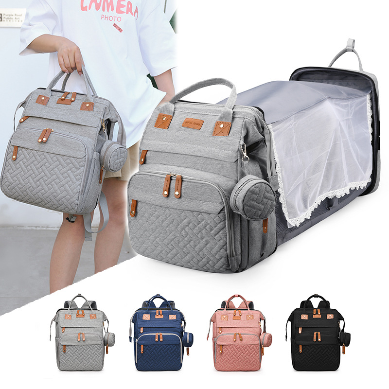 Portable Crib Bag 2025 New Large-Capacity Shoulder Lightweight Mother and Baby Bag Multi-Functional Baby Foldableing Bed Bag