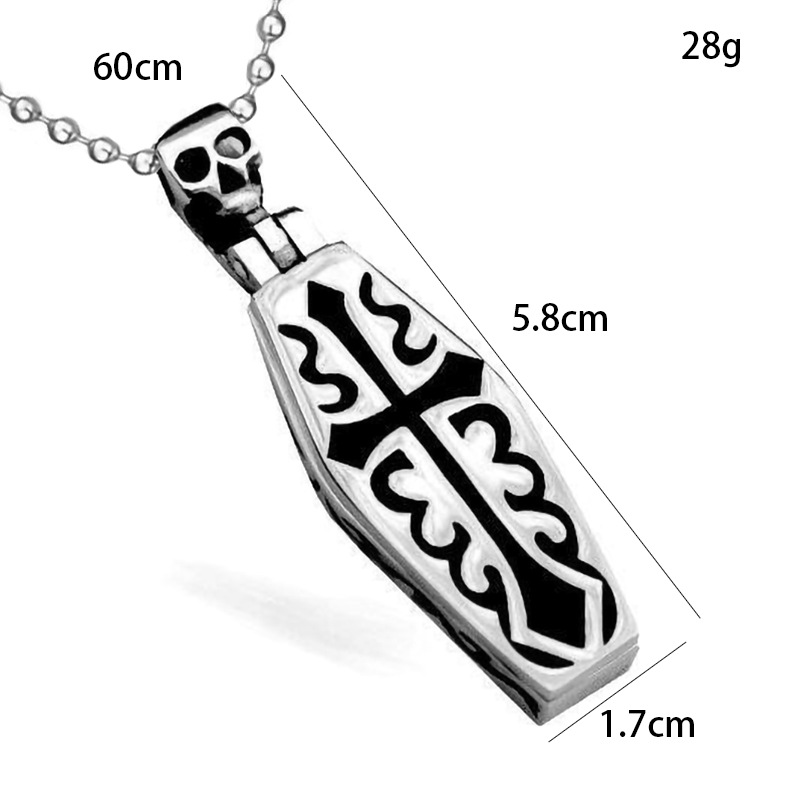 Collar con Colgante de Cruz y Urna de Ataúd, Abrible, con Diseño de Calavera, Regalo de Halloween, Venta Directa de Fábrica 2024
