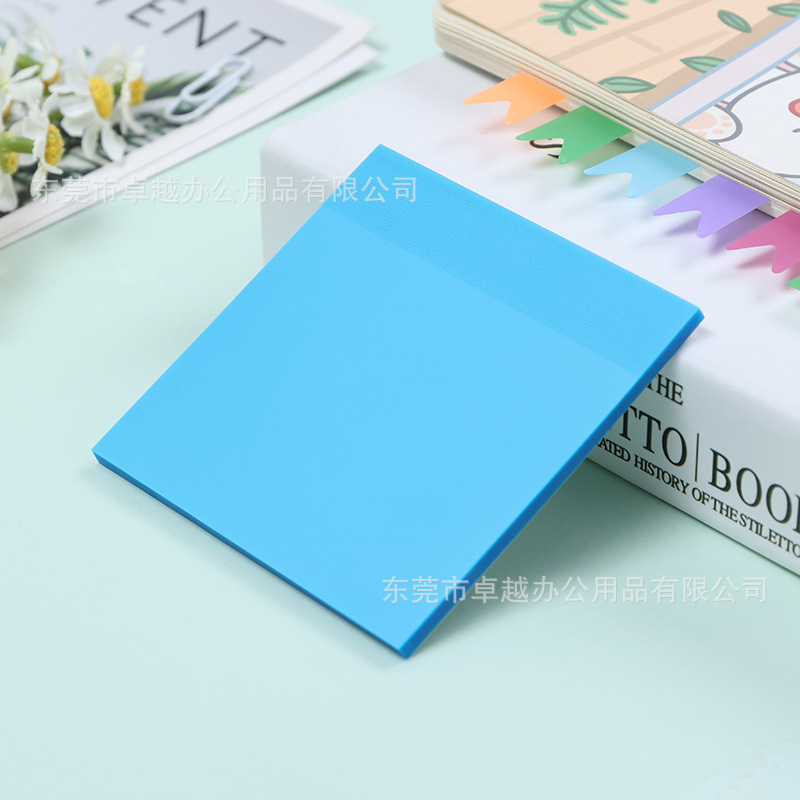 Bloc de notas colorido fluorescente para mascotas, fuerte viscosidad, impermeable, transparente, nota adhesiva, ladrillo adhesivo de índice de alto valor para estudiantes