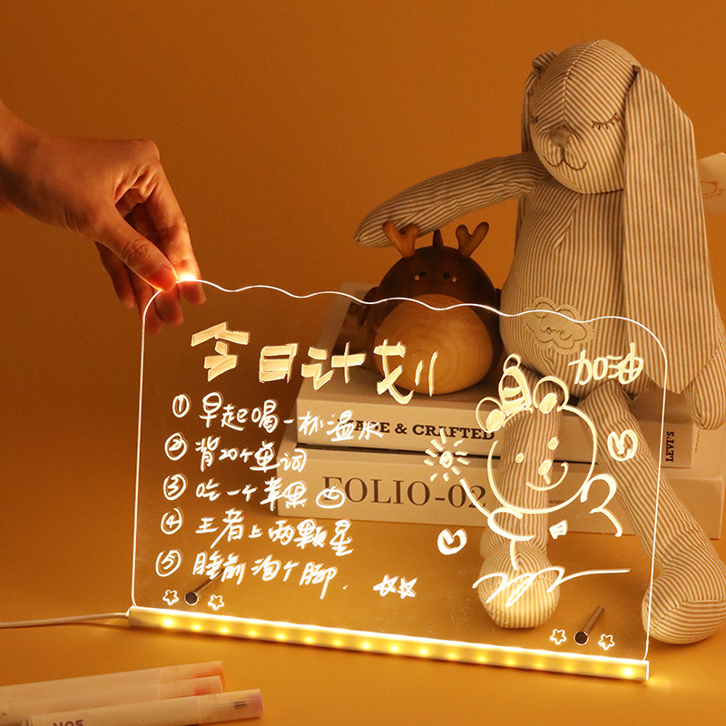 Pizarra de Dibujo Infantil Borrable Transfronteriza, Pizarra de Dibujo Luminosa, Pizarra LED para Dibujar a Mano, Pizarra, Juego de Juguetes Navideños