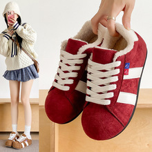 女鞋冬新款加绒轻便阿甘运动鞋女复古增高厚底平底鞋BK862-1