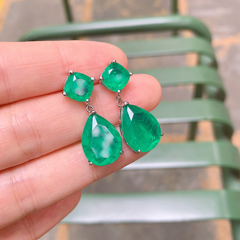 8g Weight Drop Earrings Classification 1 Pair Quantity Birthday Occasion Artificial Gemstones Material Geometric Pattern Women'S Gender Retro Style Retro Geometric Artificial Gemstones Women's Drop Earrings 1 Pair 3