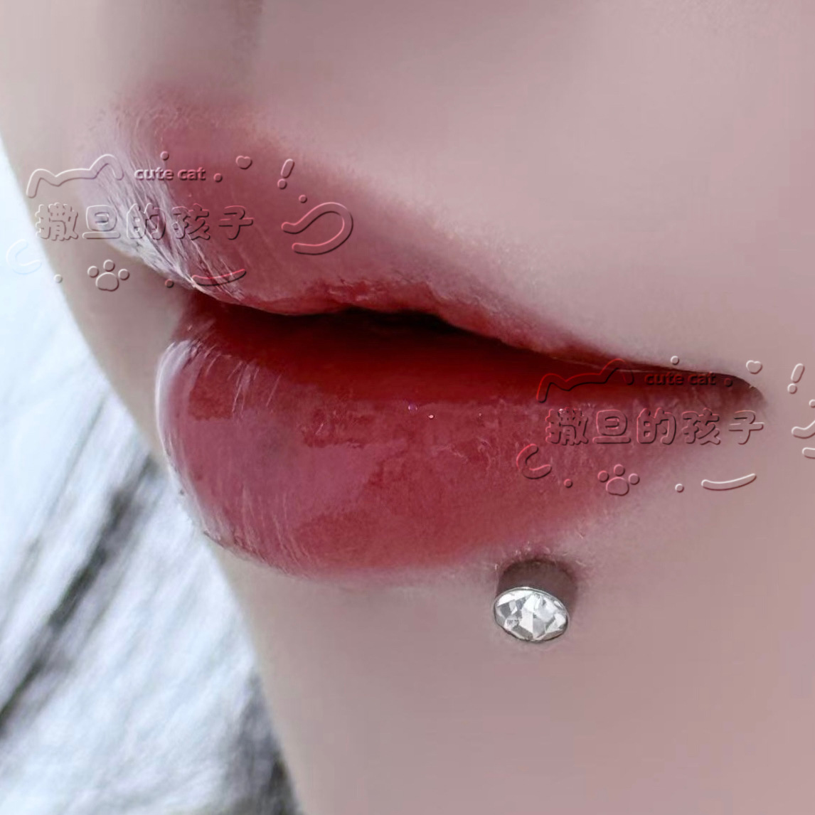 Pointed titanium steel lip stud product view