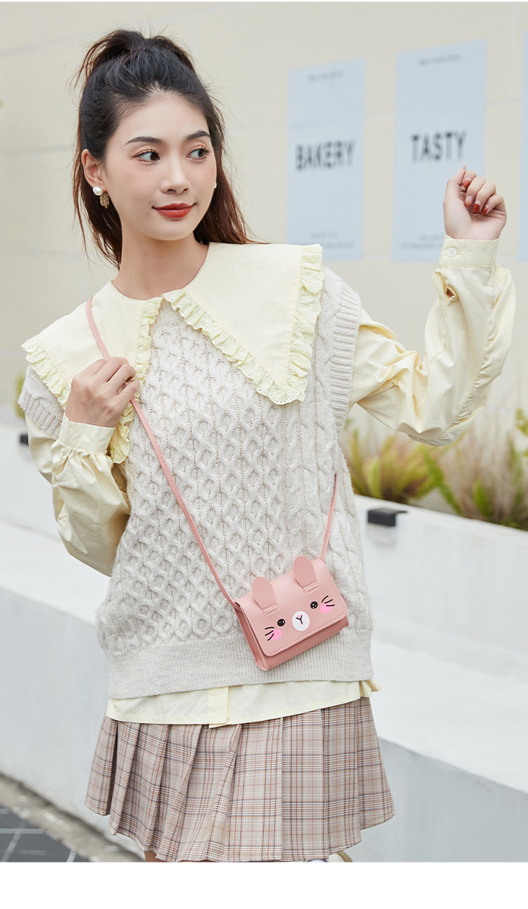 112g Weight Synthetic Leather Lining Material Women's Mini Pu Leather Cartoon Cute Magnetic Buckle Coin Purse