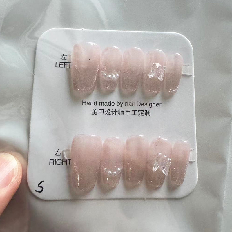 Kaiman desgaste hecho a mano fragmento de uñas con flash diamante Año Nuevo desgaste pieza de uñas puro deseo europeo y americano largo parche de uñas