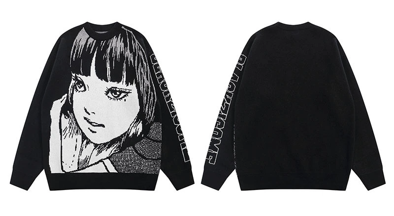Свитер ZSIIBO oversize вязанный, demi-season круглый ворот, длинный рукав, европейский стиль