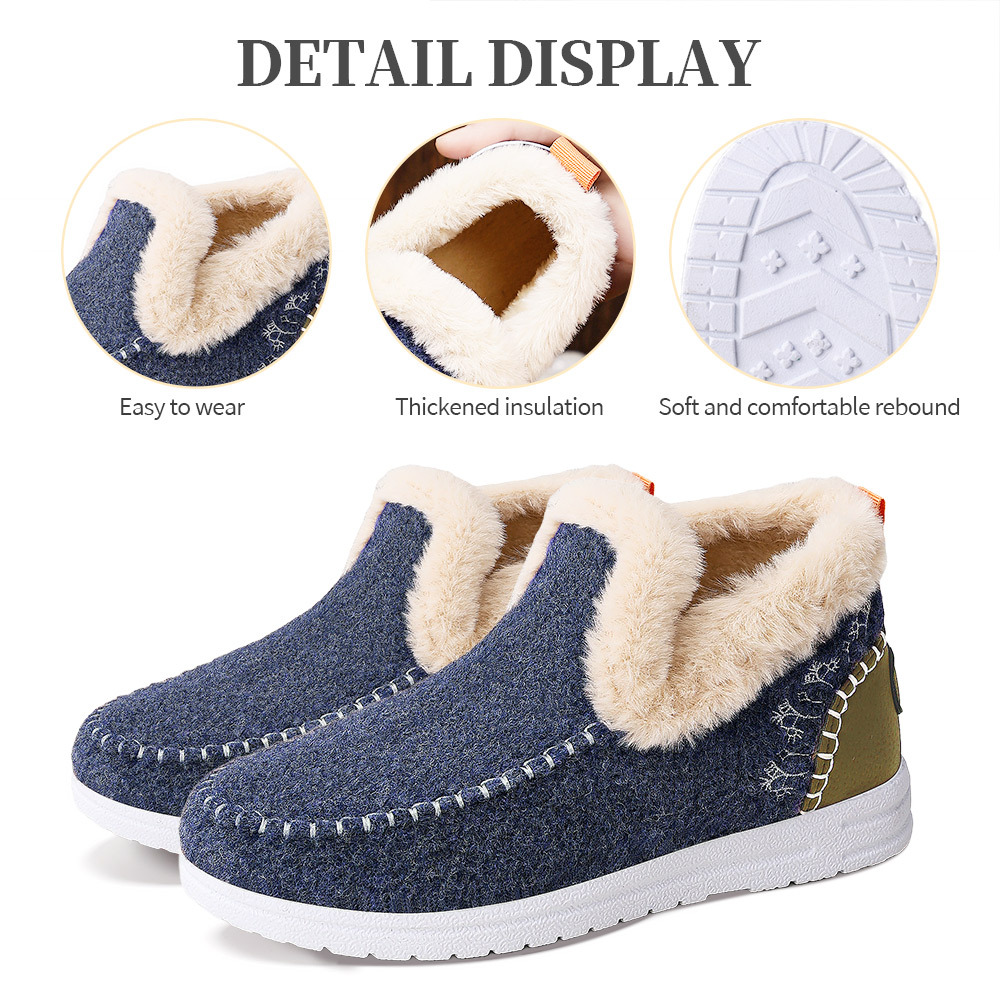 Zapatos de algodón de invierno de mujer zapatos de invierno de gran tamaño más vello botas de nieve gruesas al aire libre botas de algodón cálidas botas de moda de mujer