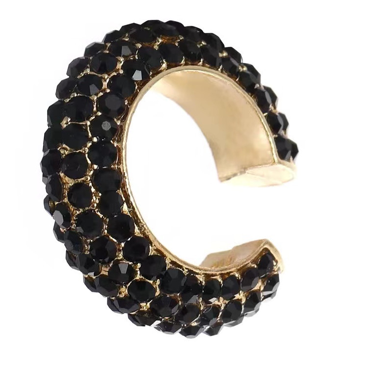 Fashion C Shape Diamond Alloy Artificial Gemstones Earrings display picture 2