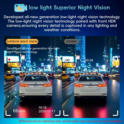 Driving recorder Rear, High-Definition Night Vision, Supports